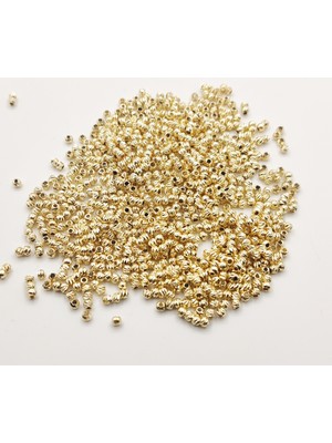 Yiğit Aksesuar 3 mm 50 Adet Gold Dorika Boncuk Ara Aparatı Takı Malzemeleri
