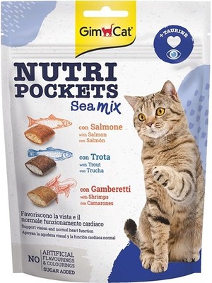 Gimcat Nutri Pockets Kedi Ödül Maması 150 gr Deniz Karışımı Lezzetli ve Besleyici