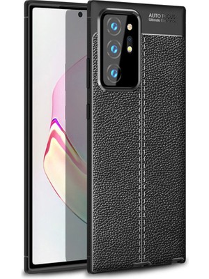 Microcase Samsung Galaxy Note 20 Leather Tpu Silikon Kılıf - Siyah