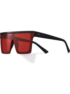 Mobgift Major Kare Büyük Unisex Güneş Gözlüğü (Kırmızı)