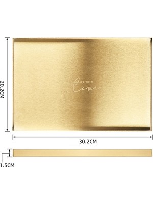 Puluzpuluz Geometrik Altın Paslanmaz Çelik Saklama Tepsisi Tutacağı Altın (Yurt Dışından)