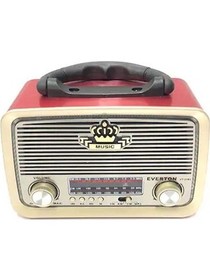 Everton RT-301 Bluetooth-USB-SD-FM Şarjlı  Nostaljik Radyo El Fenerli