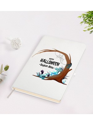 BK Kişiye Özel Happy Halloween Tasarımlı Beyaz Defter-17