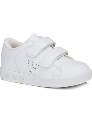 Vicco Unisex Işıklı İlk Adım Sneaker Beyaz Günlük Ayakkabı Düz Tabanlı Konforlu Tasarım