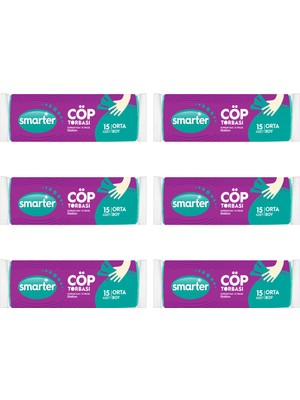 SMARTER 6 LI ORTA BOY ÇÖP TORBASI 55x60cm ( Çöp Poşeti )