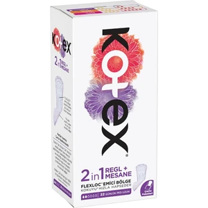 Kotex 2 In 1 Regl + Günlük Mesane Pedi 22'li  Günlük Ped