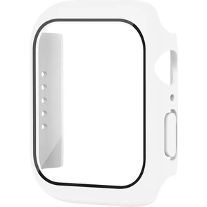 Apple Watch 7 Uyumlu 45 mm Kasa Koruyucu Ekran Koruyucu Full Body Gard Kılıf Beyaz