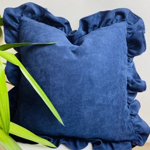 Mavi Fırfırlı Kırlent Kılıfı