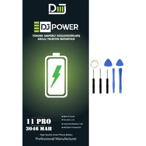 Apple iPhone 11 Pro Uyumlu Yüksek Amperli  Batarya 3046 Mah + Tamir Seti