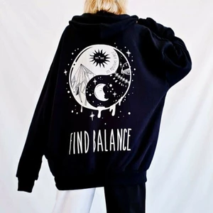 Ying-Yang Kapüşonlu Sweatshirt
