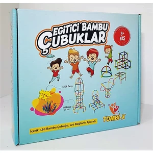 Eğitici Bambu Çubuklar 3+Yaş 180 ( 20CM ) Bambu Çubuğu 120 Bağlantı Aparatı 300 Parça