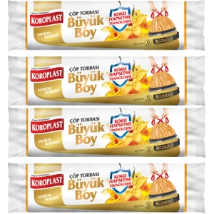 Vanilya Kokulu Büzgülü Büyük Boy Çöp Torbası 4lü