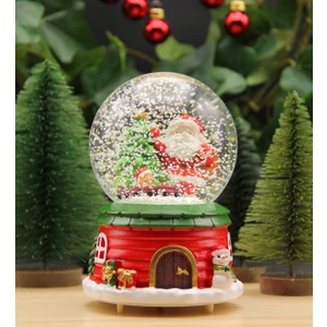 Hediye Biziz Yılbaşı Kar Küresi Noel Işıklı ve Müzikli Christmas Noel Babalı