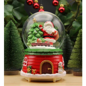 Hediye Biziz Yılbaşı Noel Kar Küresi Christmas Işıklı, Müzikli ve Kar Motorlu Mega Boy Kar Küresi Premium