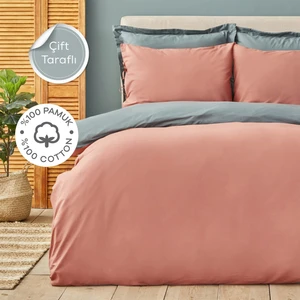Karaca Home Basic Terecota Petrol %100 Pamuk Çift Taraflı Tek Kişilik Nevresim Takımı