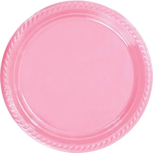 Organizasyon Pazarı Plastik Tabak Pembe Renkli 25'li