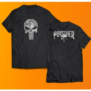 Punisher Baskılı %100 Pamuk Oversize T-Shirt Büyük Beden Tişört