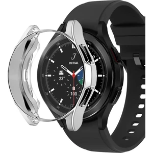 Samsung Galaxy Watch 4 Classic 46MM Kılıf 360 Full Round Soft Silicone Gümüş