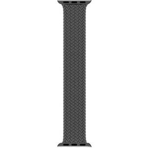 Apple Watch Uyumlu Series 7 45MM Kordon, (Large Size, 160MM) Braided Solo Loop Band Koyu Gri
