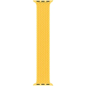 Apple Watch Uyumlu Series 4 44MM Kordon, (Large Size, 160MM) Braided Solo Loop Band Sarı