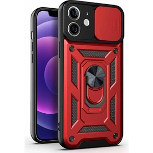 Apple iPhone 12 Kılıf Impact Resistant Kırmızı