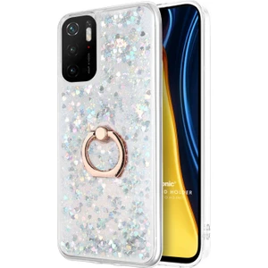Xiaomi Poco M3 Pro Kılıf Glitter Liquid Holder Gümüş