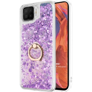 Oppo A73 Kılıf Glitter Liquid Holder Mor