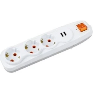 Akım Korumalı USB Şarjlı 3’lü Grup Priz (1,5 Mt)
