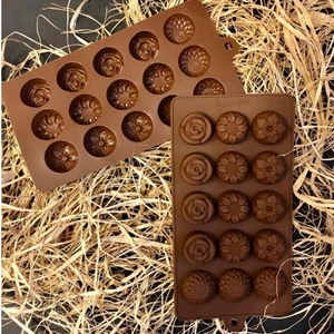 Papatya ve Gül Temalı Silikon Çikolata Kalıbı