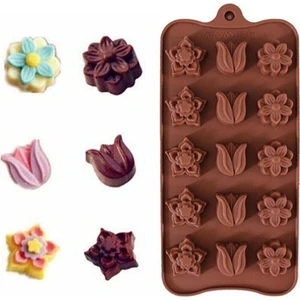 Lale ve Çiçek Temalı Silikon Çikolata Kalıbı