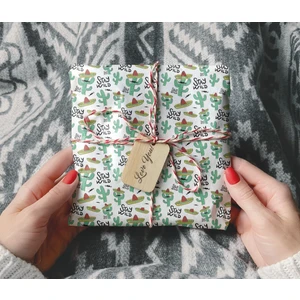 Hrs 50 x 70 cm Kaktüs Temalı Hediye Paketleme Ambalaj Kağıdı (6’lı Paket)