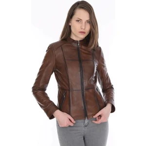 Deri Kadın Deri Mont Kahverengi Devis