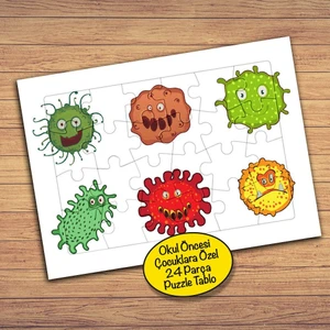Minik Sevimli Canavarlar Çocuklara Özel Puzzle Yapboz TABLO-246PZ