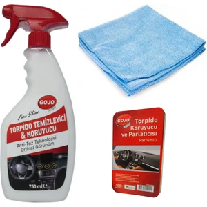 Torpido Parlatıcı 750 ml + Mikrofiber Bez + Torpido Parlatıcı Sünger