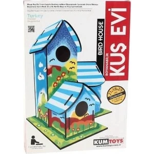 Portatıf Mdf 2 Katlı Boyanabilir Kuş Ahşap Kuş Yuvası