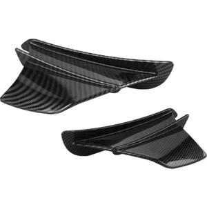 Parlak Karbon Fiber Motosiklet Sabit Rüzgar Kanat Seti - Siyah (Yurt Dışından)