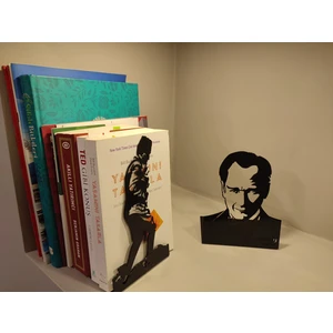 Dekoratif Kitap Tutucu 2'li Set Atatürk Silüet ve Atatürk Büst Temalı