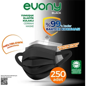 Evony Siyah Maske 5 Kutu 250 Adet