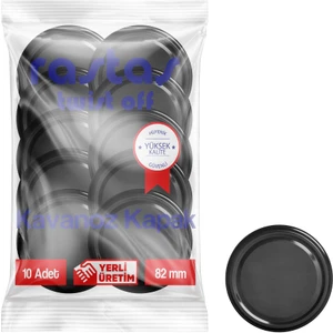 Paketli 10 Adet Kavanoz Kapağı -Siyah- 82 mm.
