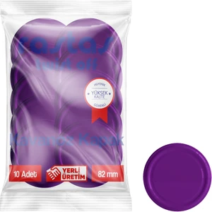 Paketli 10 Adet Kavanoz Kapağı -Mor- 82 mm.