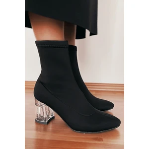 Kadın Siyah Çorap Çizme Kısa Çizme