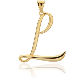 L Harfi Altın Kolye Ucu