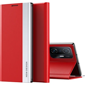 Xiaomi Mi 11T / Mi 11T Pro Için Ince Flip Deri Manyetik Kılıf Kapaklı Kırmızı (Yurt Dışından)