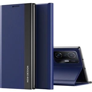Xiaomi Mi 11T / Mi 11T Pro Için Ince Flip Deri Manyetik Kılıf Kapaklı Lacivert (Yurt Dışından)