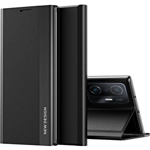 Xiaomi Mi 11T / Mi 11T Pro Için Ince Flip Deri Manyetik Kılıf Kapaklı Siyah (Yurt Dışından)