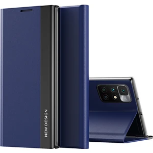 Xiaomi Redmi 10 Için Ince Flip Deri Manyetik Kılıf Kapaklı Lacivert (Yurt Dışından)
