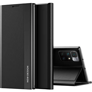 Xiaomi Redmi 10 Için Ince Flip Deri Manyetik Kılıf Kapaklı Siyah (Yurt Dışından)