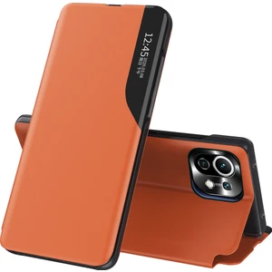 Xiaomi Mi 11 Lite Için Pu Deri Pencereli Flip Standı Koruyucu Kılıf Turuncu (Yurt Dışından)
