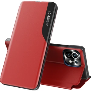 Xiaomi Mi 11 Lite Için Pu Deri Pencereli Flip Standı Koruyucu Kılıf Kırmızı (Yurt Dışından)