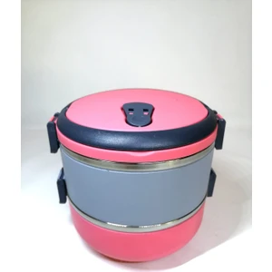 Freshbox 2 Katlı 2 Renkli Sefer Tası Yemek Termosu (Pembe Gri)